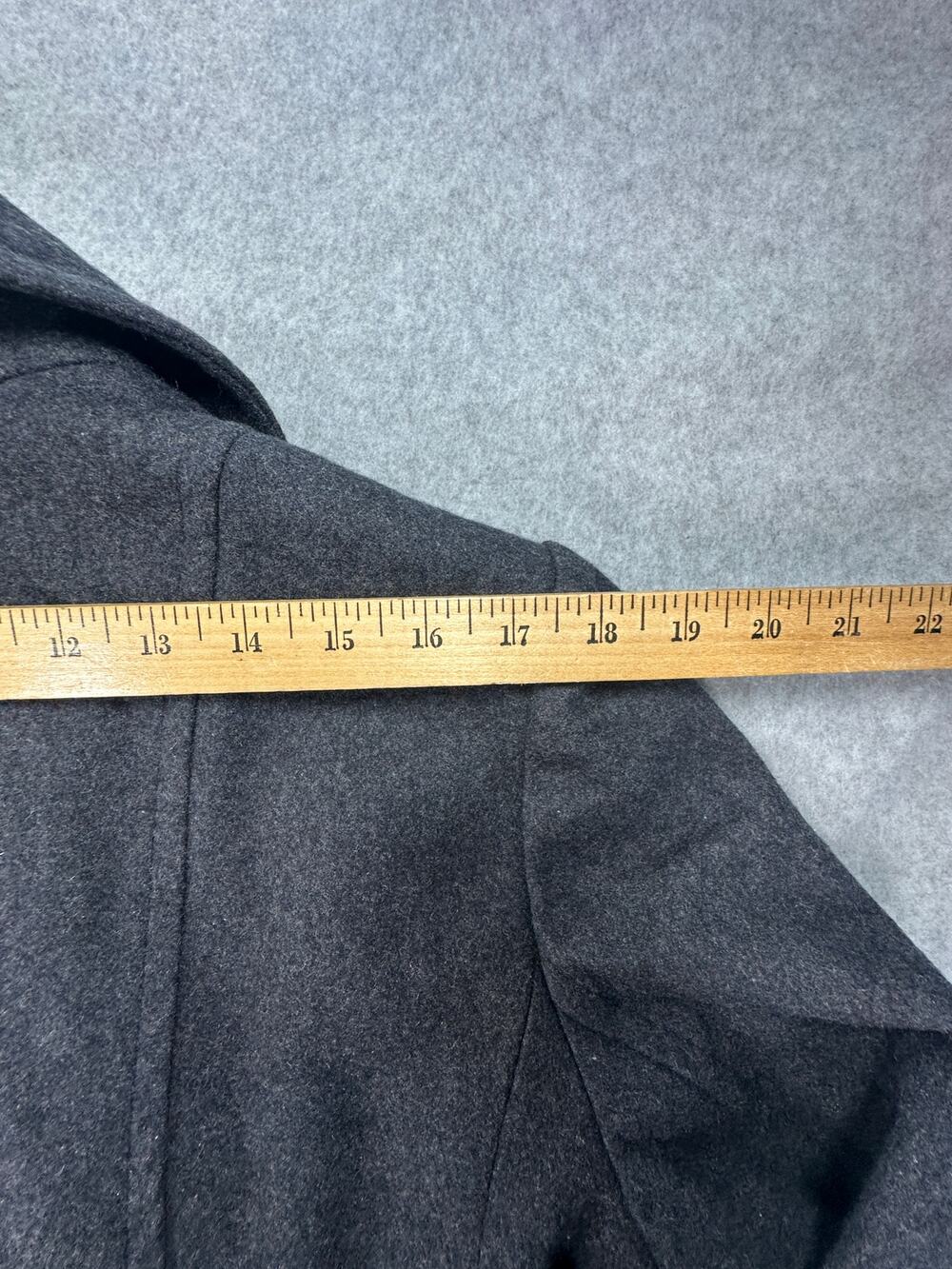 London Fog Women’s XL Gray Wool Blend Pea Coat Classic Career Winter Jacket